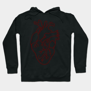 red heart fine line Hoodie